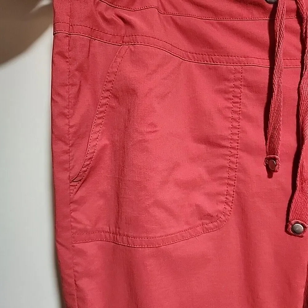 Prana Cropped Drawstring Pants in Brick Red - Picture 3 of 14